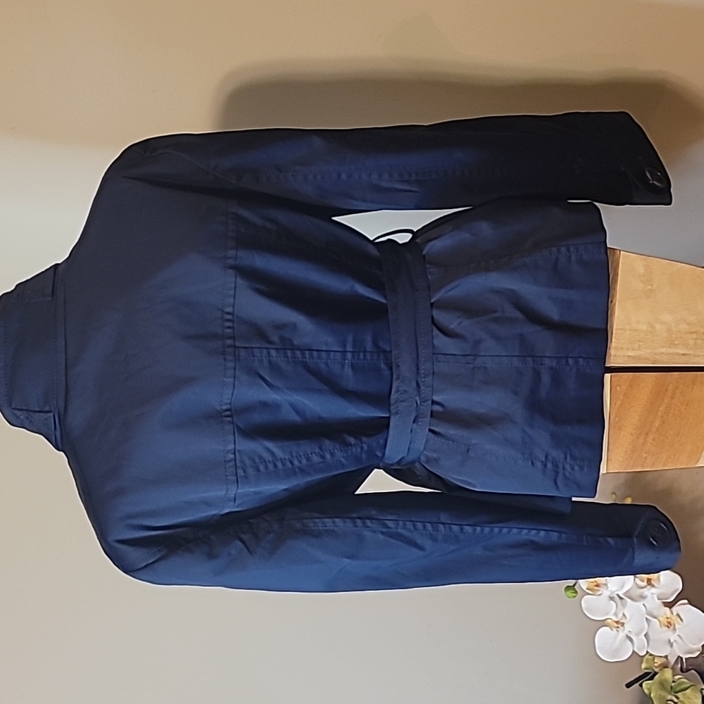 Ann Taylor Loft Navy Jacket w/belt, Sz. L - Picture 5 of 10